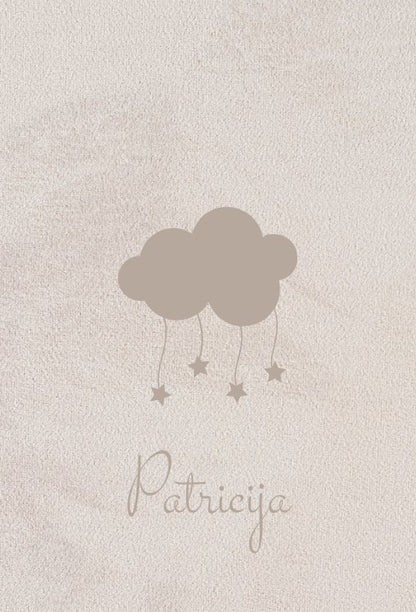 otroška foto knjiga naslovnica bež barve oblaček