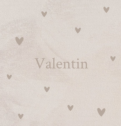 otroška foto knjiga naslovnica bež barve srček