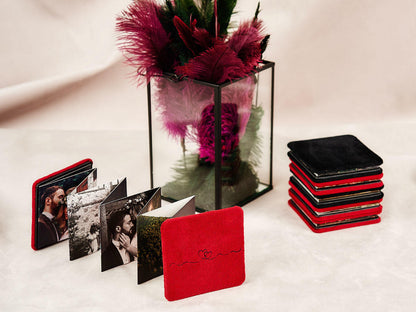 Mini zložljiva foto knjiga v rdeči barvi