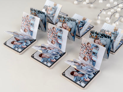 mini zložljiva fotoknjiga z žametno platnico