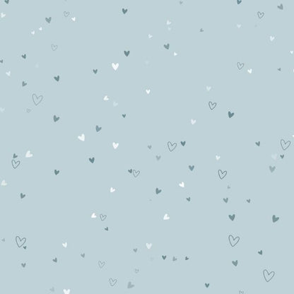 Notranja stran albuma z modrimi srčki – žametni dojenčkov album z akrilno naslovnico