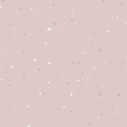 Notranja stran albuma z roza srčki – žametni dojenčkov album z akrilno naslovnico