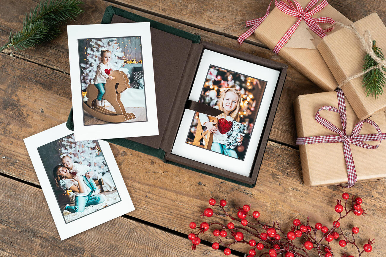 družinska božična darila spominska škatla za fotografije
